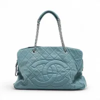 シャネル マトラッセ キャビアスキン ブルー シルバー金具