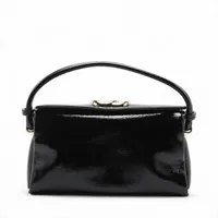 グッチ ダブルG パテントレザー ショルダーバッグ ブラック