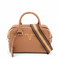 プラダ レザー 2WAYハンドバッグ ブラウン