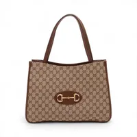 グッチ GGキャンバス キャンバス トートバッグ ブラウン