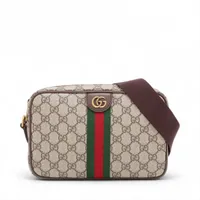 グッチ GGスプリーム PVC ショルダーバッグ ブラウン