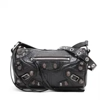 バレンシアガ ル カゴール レザー ショルダーバッグ ブラック