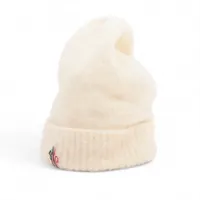 モンクレール アルパカ×ポリミアド ニットキャップ ホワイト