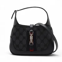 グッチ×バレンシアガ ジャッキー ザ ハッカー プロジェクト キャンバス ショルダーバッグ ブラック