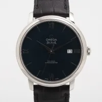 オメガ デヴィル プレステージ コーアクシャル 424.13.40.20.03.001 SS×革 AT 青文字盤