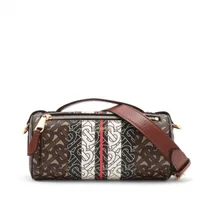 バーバリー モノグラム PVC ショルダーバッグ ブラウン