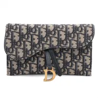 ディオール オブリーク サドル キャンバス×レザー ウォレットチェーン ネイビー