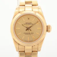 ロレックス オイスターパーペチュアル 67188 YG AT シャンパン文字盤
