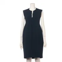 ヨーコチャン ポリエステル ノースリーブワンピース 36 ネイビー