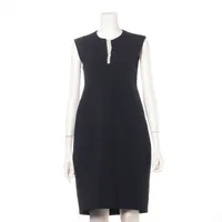 ヨーコチャン ポリエステル ノースリーブワンピース 36 ブラック