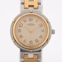 エルメス クリッパー SS×GP QZ アイボリー文字盤