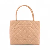 シャネル 復刻 キャビアスキン ベージュ ゴールド金具