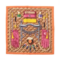 エルメス カレ90 Din tini ya Zue 人間と自然の出会い シルク スカーフ