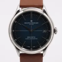 ボームアンドメルシェ クリフトン ボーマティック M0A10467 SS×社外革 AT ブルーグラデーション文字盤