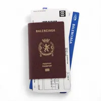 バレンシアガ 787777 レザー ロングウォレット ボルドー×ブラック