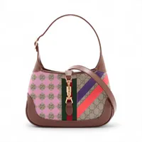 グッチ ジャッキー1961 GGスプリーム PVC ショルダーバッグ ブラウン