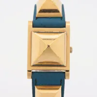 エルメス メドール GP×革 QZ 白文字盤