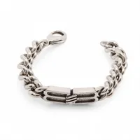 バレンシアガ インターロックBBロゴ GP ブレスレット S シルバー