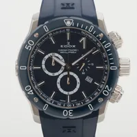 エドックス クロノオフショア1 10221 SS×ラバー QZ 青文字盤