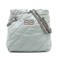 バレンシアガ クラッシュトート レザー チェーンショルダーバッグ ブルー