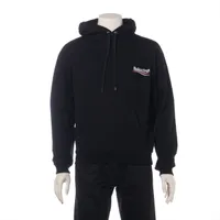 バレンシアガ キャンペーンロゴ コットン パーカー 18年 XS ブラック
