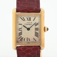 カルティエ マストタンクLM W1010295 925×革 QZ シルバー文字盤