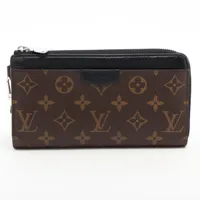 ヴィトン モノグラム マカサー ジッピードラゴンヌ M69407 ラウンドジップウォレット ブラック×ブラウン