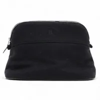 エルメス ボリードポーチMM キャンバス×レザー ポーチ ネイビー