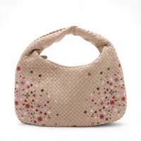 ボッテガヴェネタ イントレチャート ホーボー レザー ショルダーバッグ ベージュ