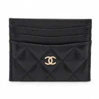 シャネル マトラッセ キャビアスキン ブラック ゴールド金具