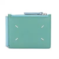 メゾンマルジェラ 4ステッチ レザー マネークリップ ライトブルー