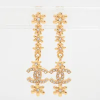 シャネル ココマーク GP×ラインストーン ピアス(両耳用) F20V ゴールド