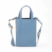 マルニ ムゼオ レザー 2WAYハンドバッグ ブルー