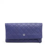 シャネル マトラッセ ラムスキン ブルー シルバー金具