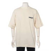 バレンシアガ キャンペーンロゴ コットン Tシャツ 22年 M クリーム