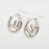 フェンディ エフイズフェンディ GP×ラインストーン ピアス(両耳用