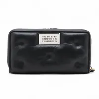 メゾンマルジェラ 4ステッチ レザー ラウンドジップウォレット