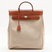 エルメス エールバッグアドPM トワルアッシュ ナチュラル シルバー金具