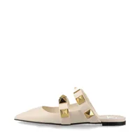 ヴァレンティノガラヴァーニ ローマンスタッズ レザー ミュール 35 アイボリー