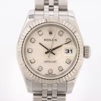 ロレックス レディ デイトジャスト 179174G SS×WG AT シルバー 彫りコンピューター文字盤