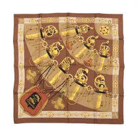 エルメス カレ90 PLUMES 羽根 シルク スカーフ ピンク ABランクの