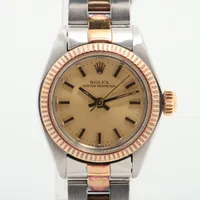 ロレックス オイスターパーペチュアル 6719 SS×YG AT シャンパン文字盤