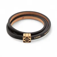 ロエベ アナグラム GP×革 ブレスレット M ブラック