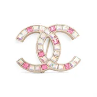 シャネル ココマーク GP×ラインストーン ブローチ 174 ゴールド AB