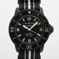 ブランパン×スウォッチ アトランティックオーシャン S035B400 CE×ナイロン AT 黒文字盤