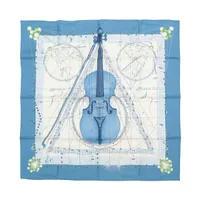 エルメス カレ90 La Musique des spheres 球体が奏でる音楽 シルク スカーフ ブルー