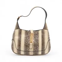 グッチ ジャッキー1961 パイソン ショルダーバッグ ホワイト