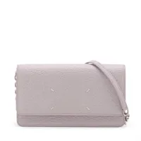 メゾンマルジェラ 4ステッチ レザー チェーンウォレット パープル