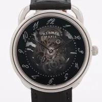 エルメス アルソー スケレット AR2.710 SS×革 AT スケルトン文字盤