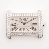 カルティエ タンクディヴァンLM WA301356 WG QZ シルバー文字盤